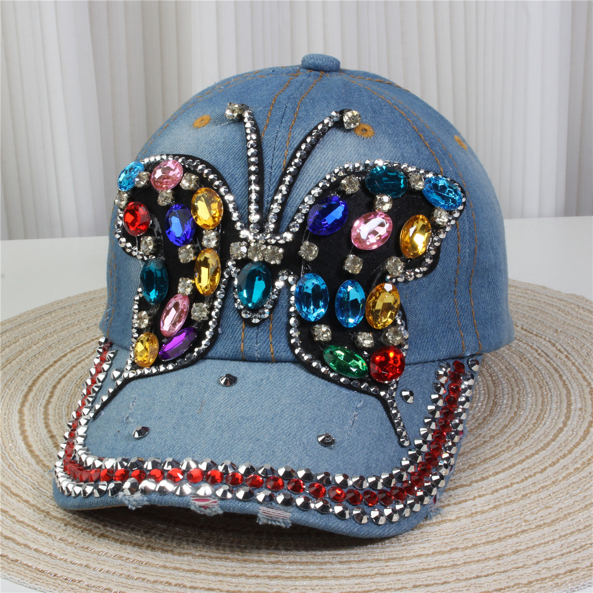 Wholesale British Denim Diamond Casual Baseball Cap